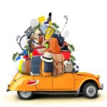 Vacation and travel, a huge pile of things for the holiday