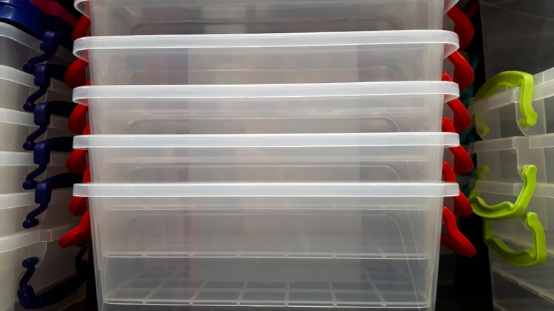 Storage bins for spring decluttering and organization for ADHD kids and families