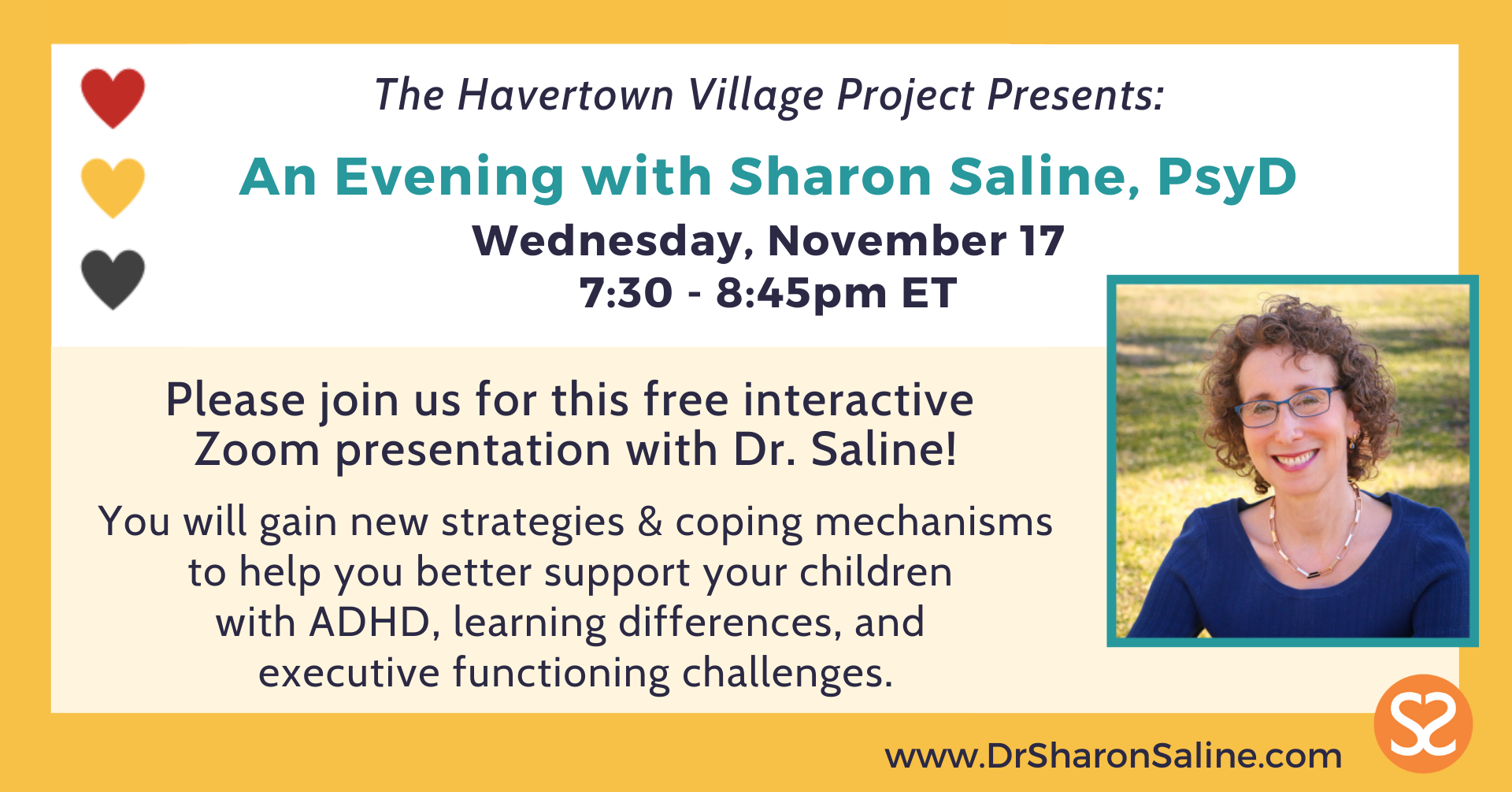 Havertown Village Project Presents and Evening with Dr. Sharon Saline