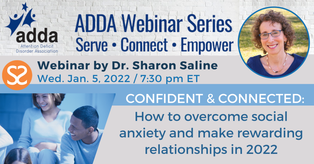 ADDA Webinar on January 5, 2022 at 7:30pm ET with Dr Sharon Saline