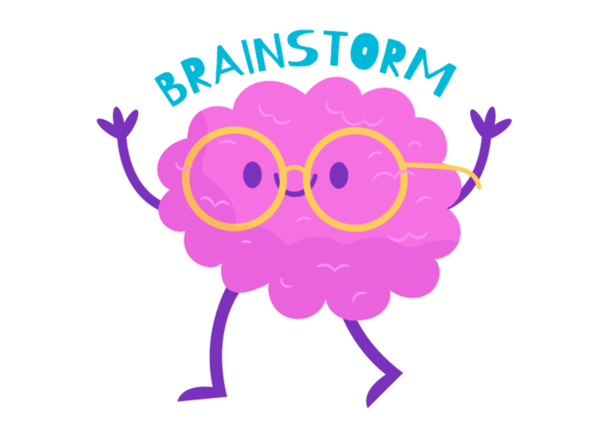 A brain that says brainstorm