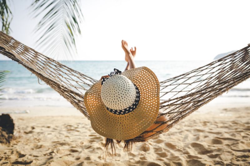 woman in hammock on beach