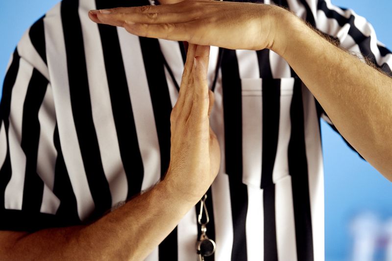 ref time out hand sign