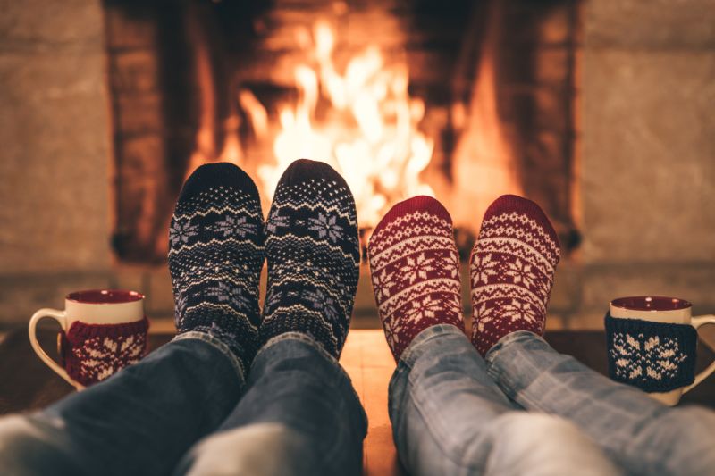 feet in front of the fire