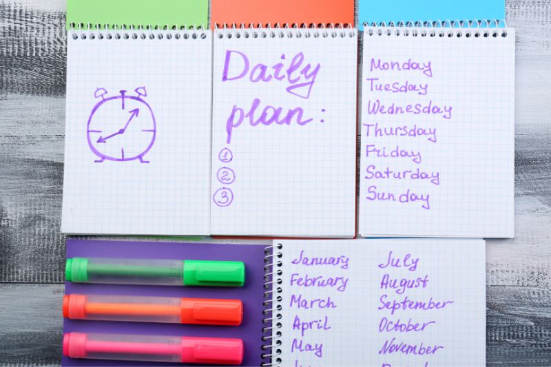 time planning notebooks