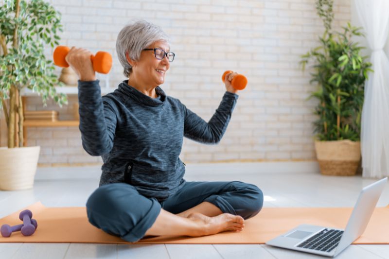 woman exercising on floor